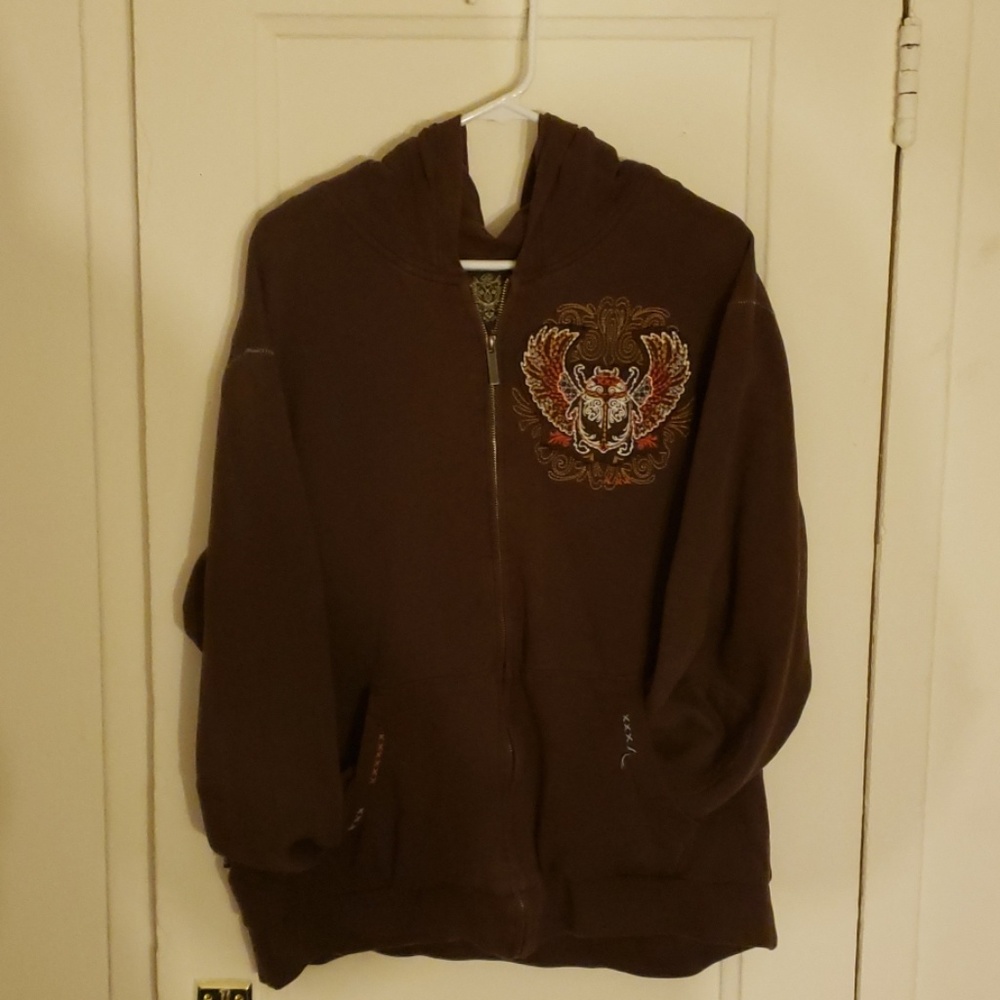 Marc Ecko CUT and SEW Egyptian themed zip hoodie